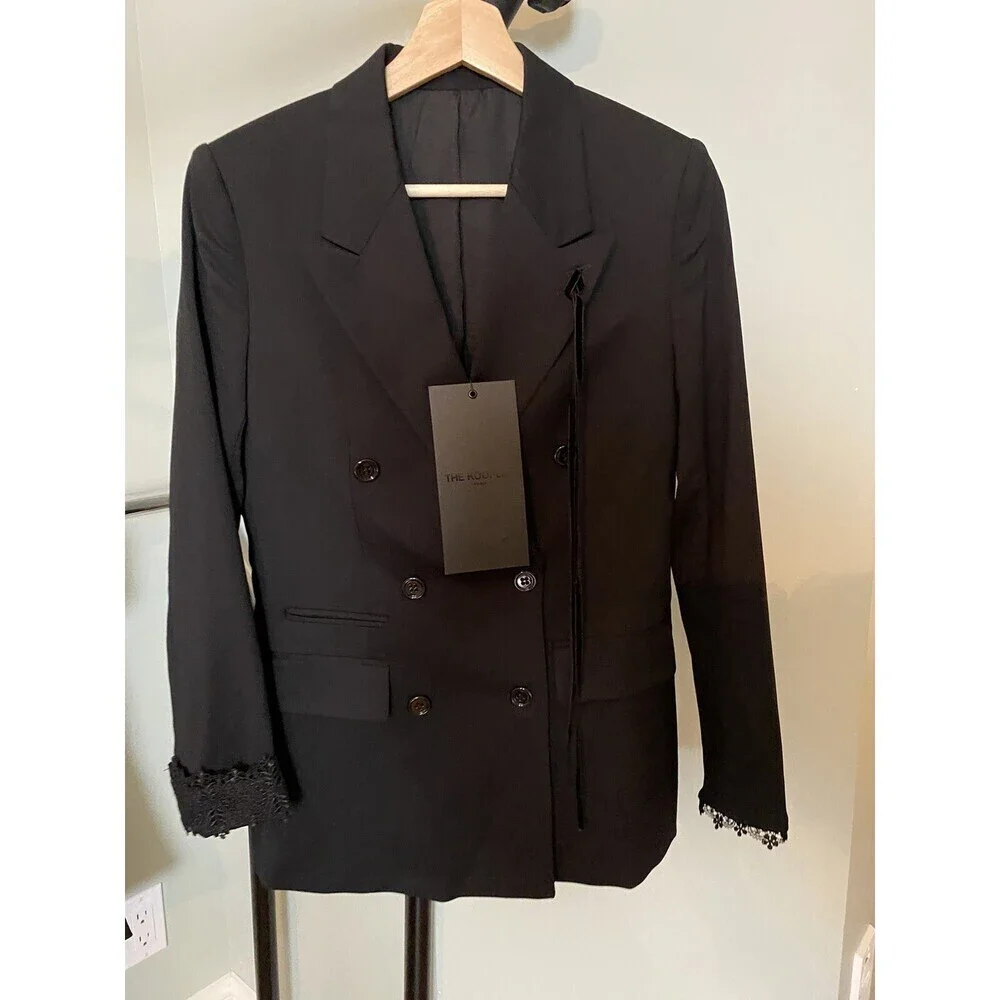 The Kooples Women's Double-Breasted Blazer Black Size 32 $725 - Picture 13 of 14